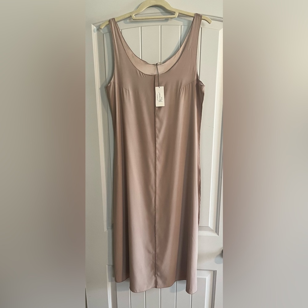 Seamed Silk Tank Dress very light pink/beige Size M